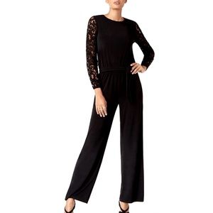 MICHAEL KORS lace long sleeve jumpsuit - Black